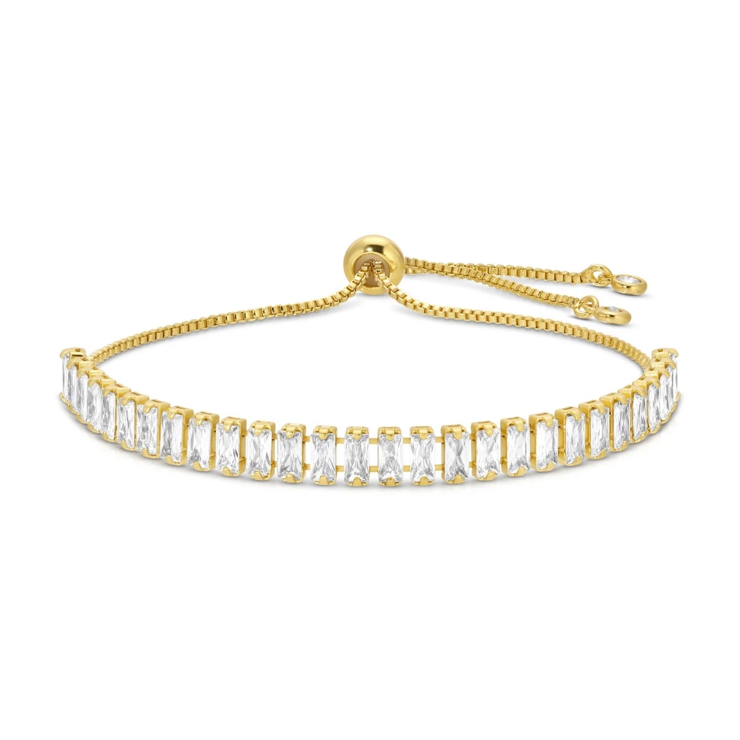 Baguette Faux Diamod Pulley Bracelet