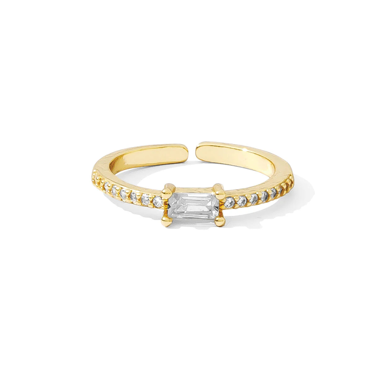 Just a Touch of Color Pave Adjustable Ring- Clear