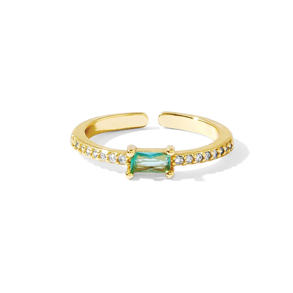 Just a Touch of Color Pave Adjustable Ring- Aqua