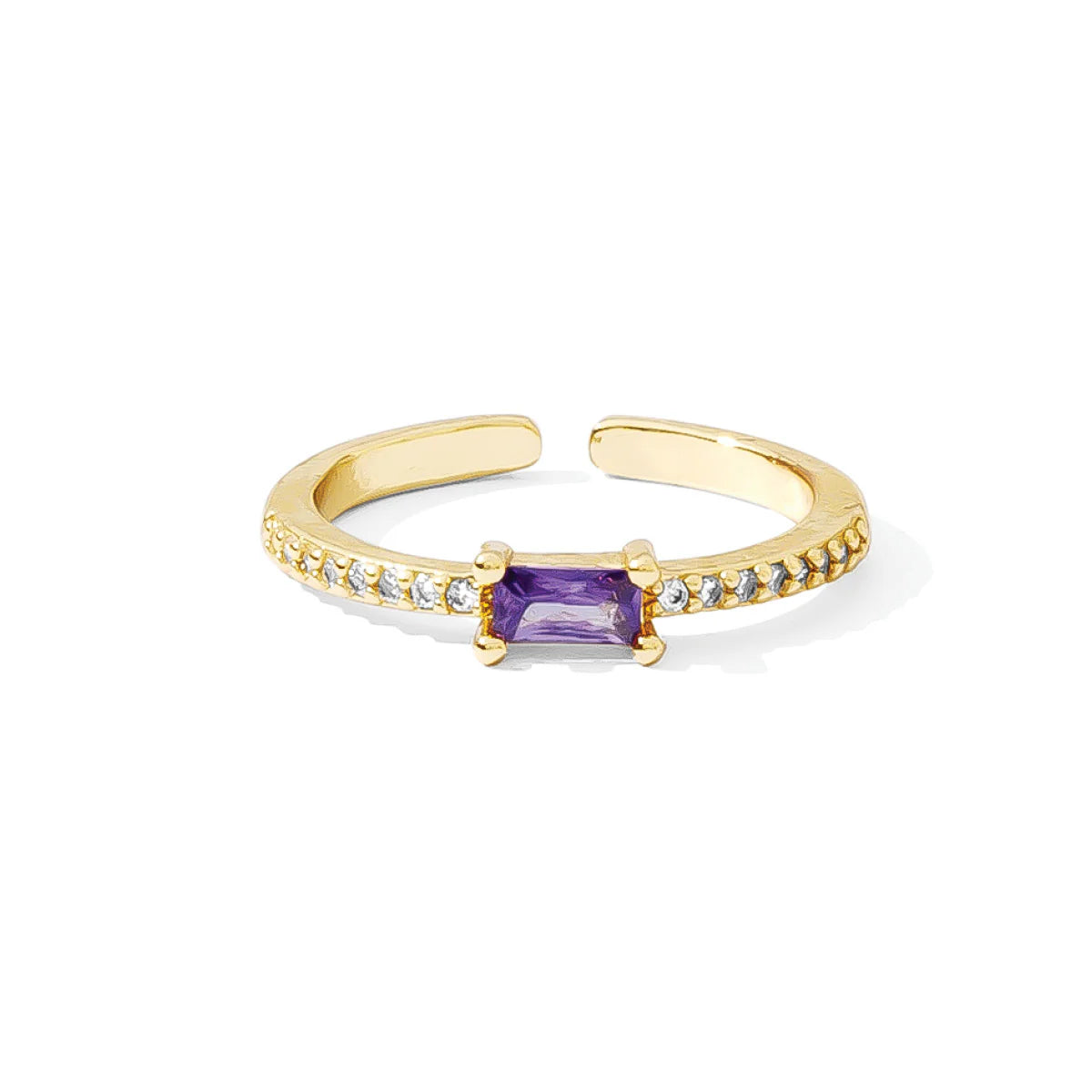 Just a Touch of Color Pave Adjustable Ring- Purple