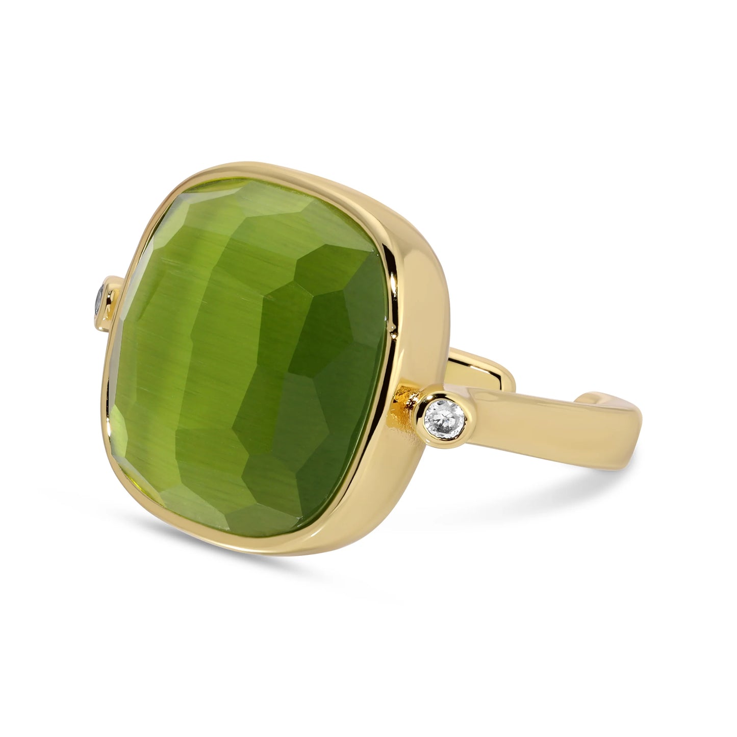 Ms. Reliability, Square Stone Ring-Olive