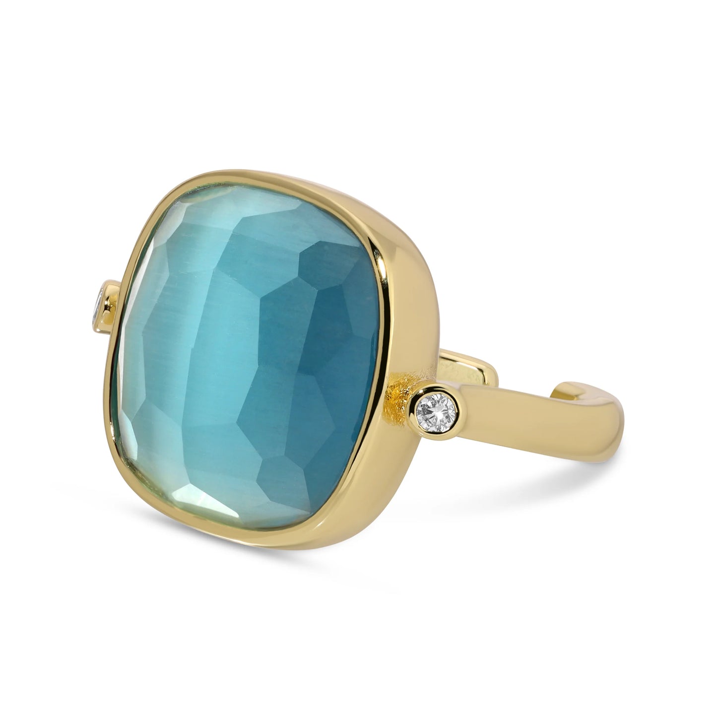 Ms. Reliability, Square Stone Ring-Aqua
