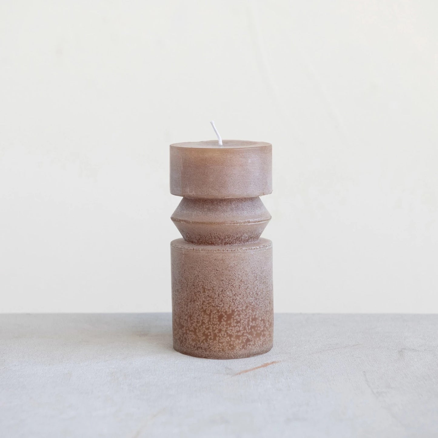 Unscented Totem Pillar Candle-Brown