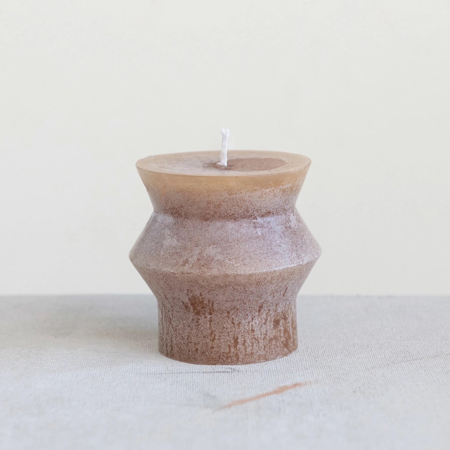 Unscented Totem Pillar Candle-Brown