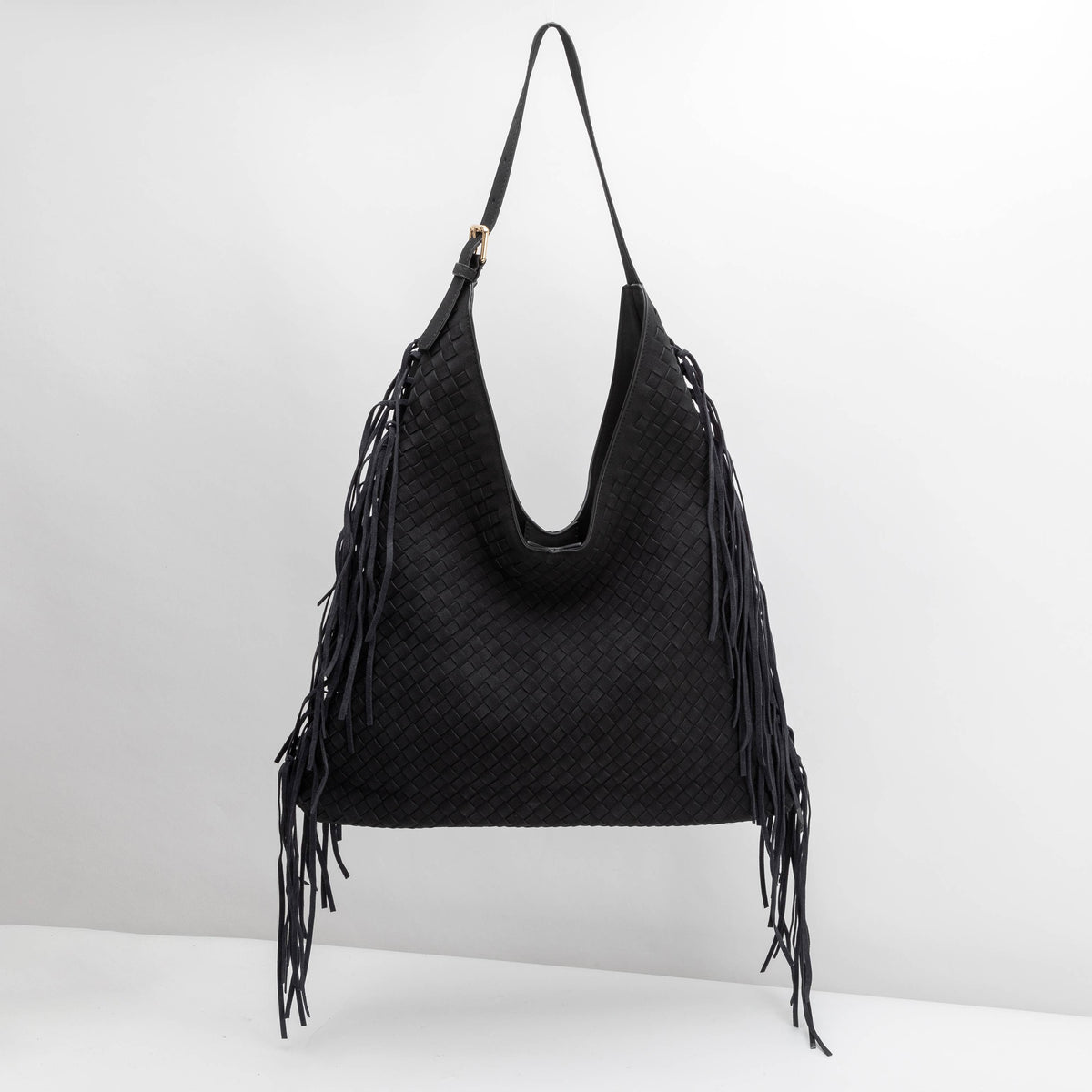 Brynlee Black Vegan Suede Tote Bag