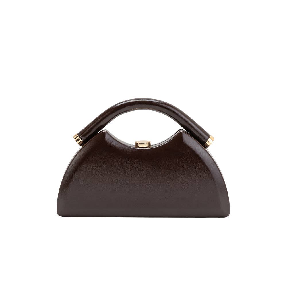 Roz Espresso Vegan Leather Top Handle Bag Pre-Order 10/25