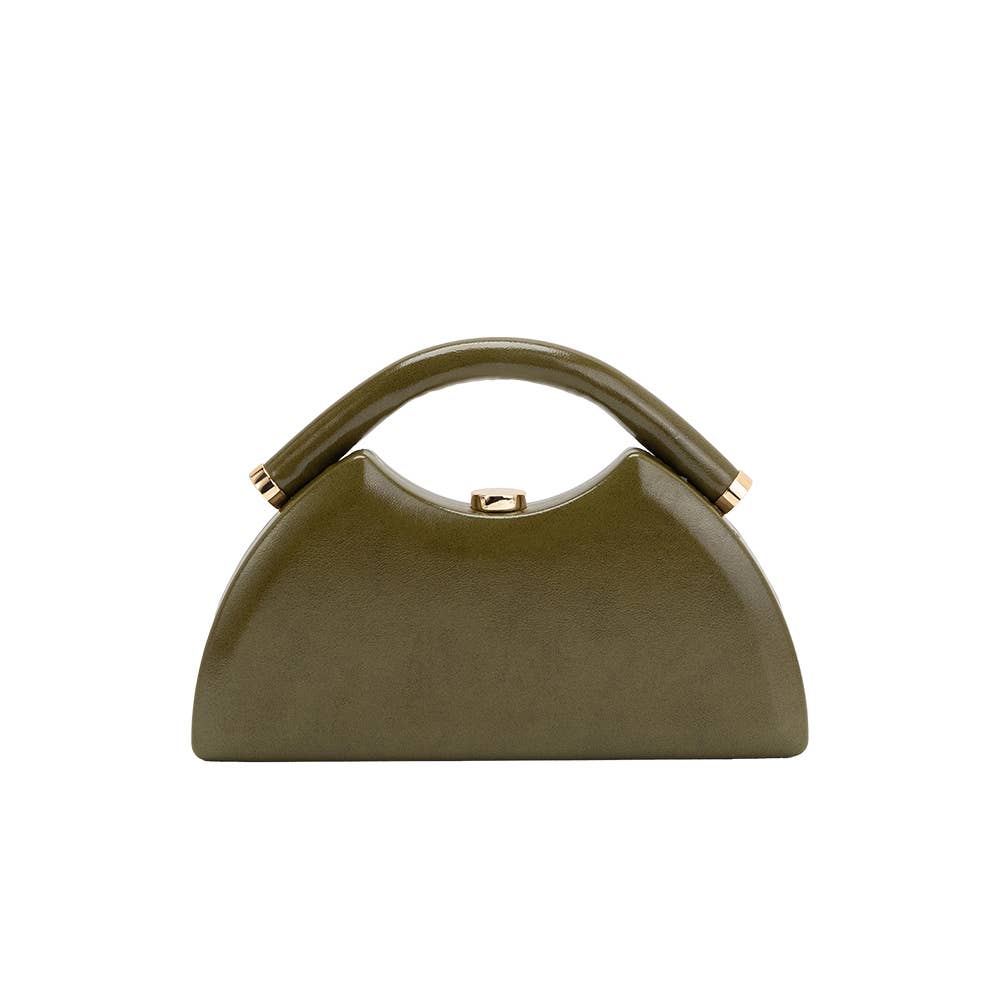 Roz Olive Vegan Leather Top Handle Bag Pre-Order 10/25