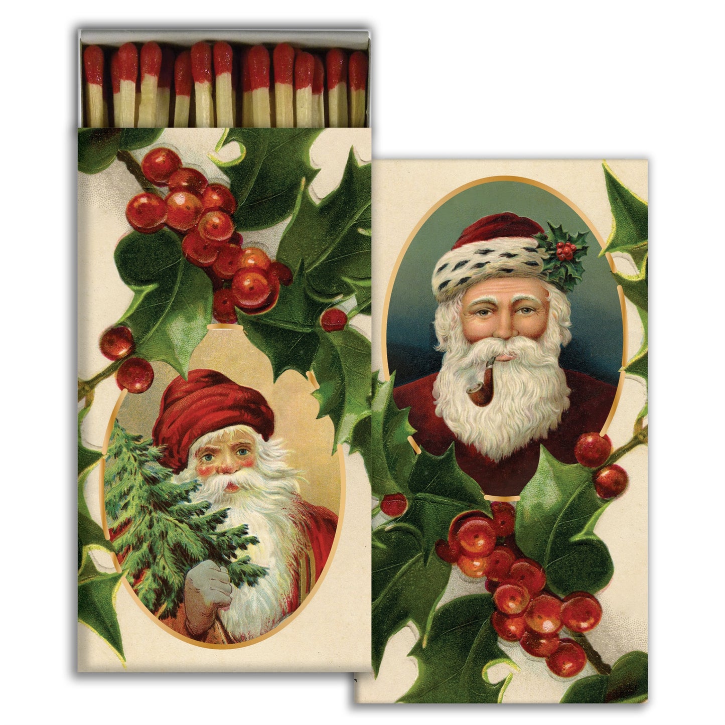 Matches-Santa's And Holly
