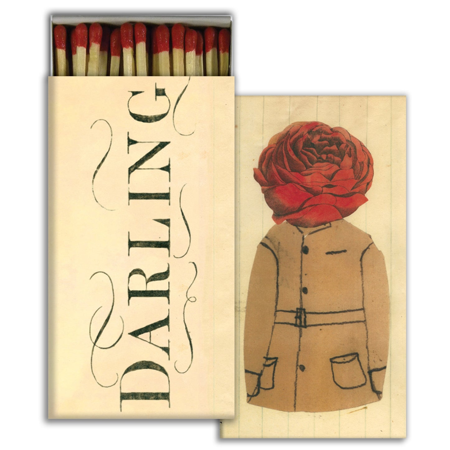 Matches-Darling Paper Rose