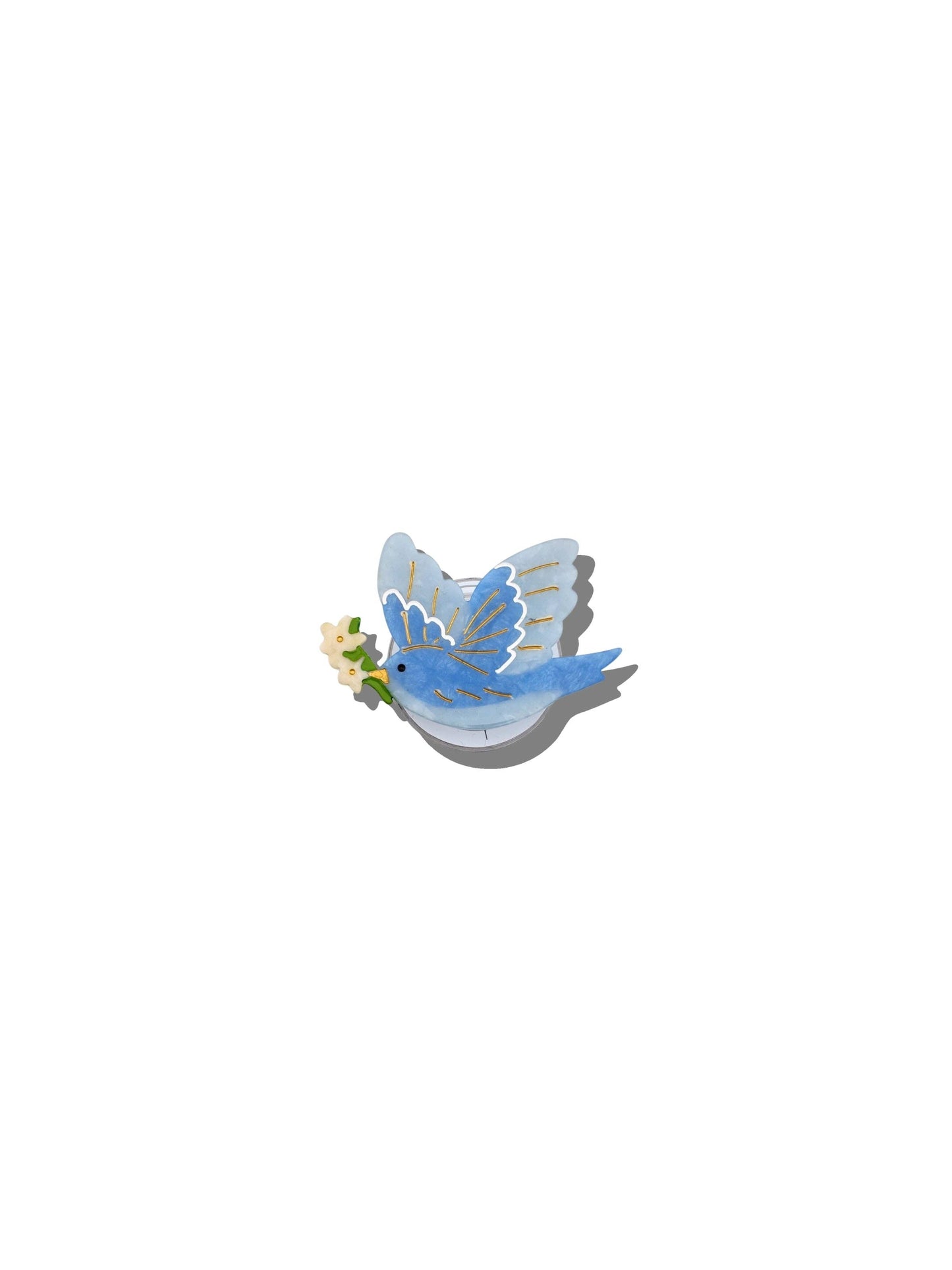 Hand-painted Bluebird Grip Charm | Eco-Friendly