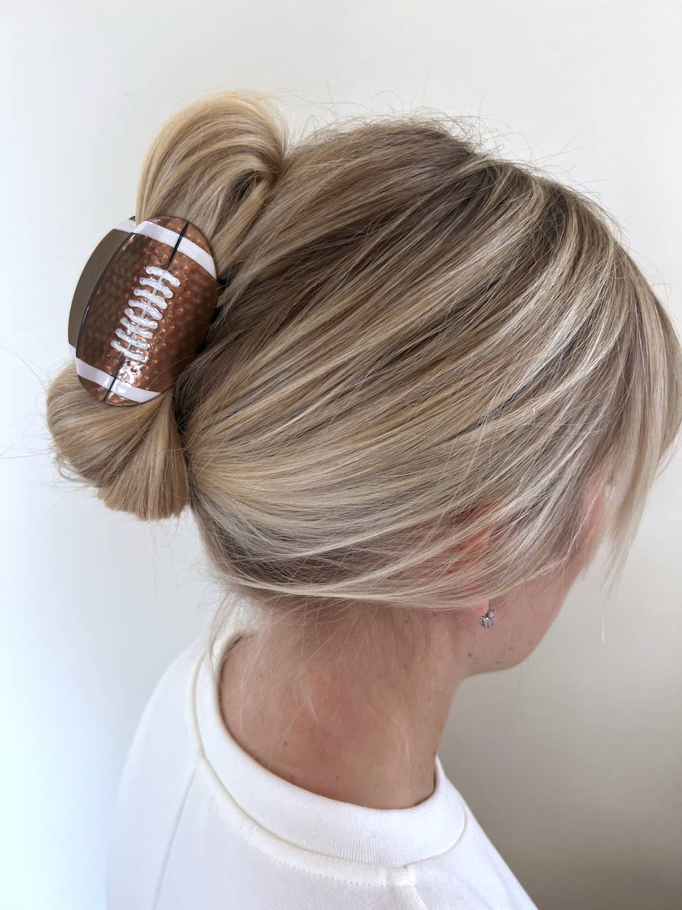 Hand-painted Game Day Football Claw Hair Clip