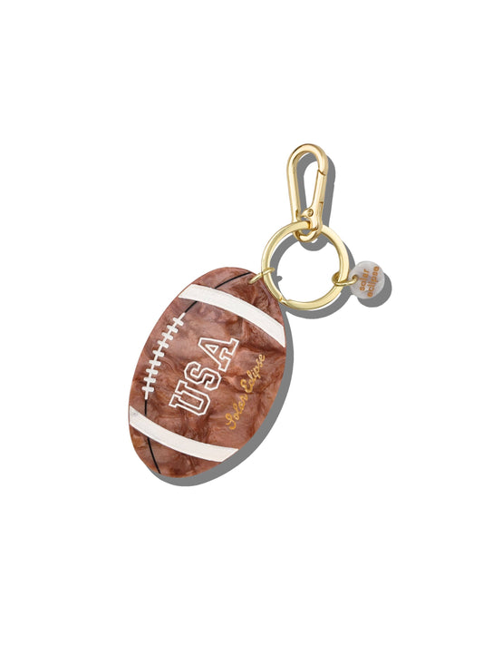 Hand-painted Vintage Football Bag Charm + Keychain