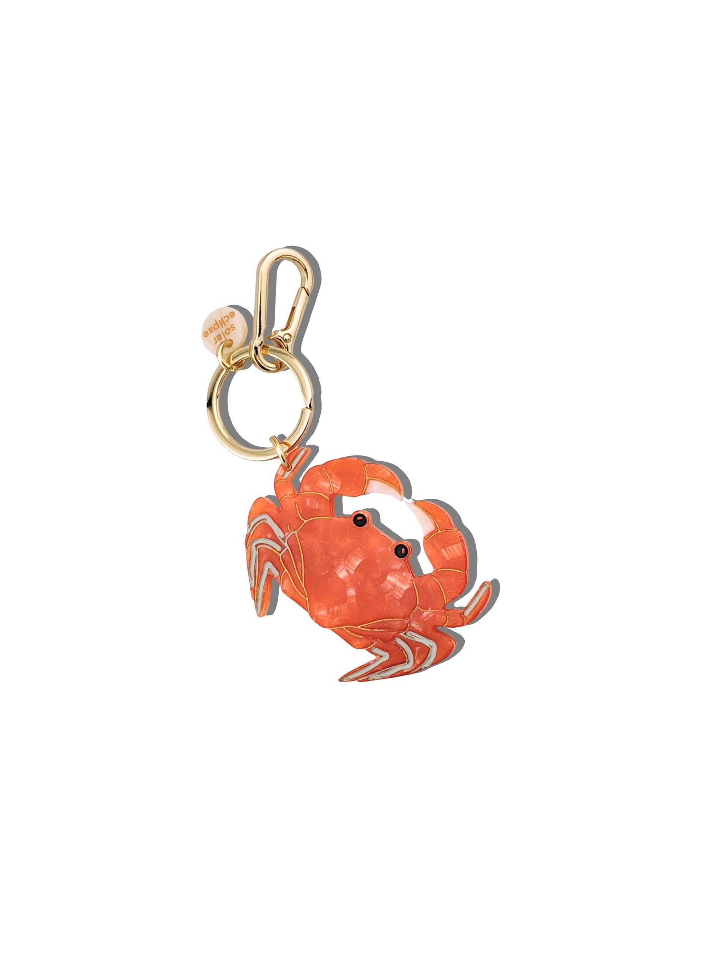 Hand-painted Crab Bag Charm + Keychain | Eco-Friendly