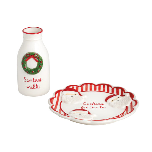 2-Piece Whimsy Milk & Cookie for Santa Set