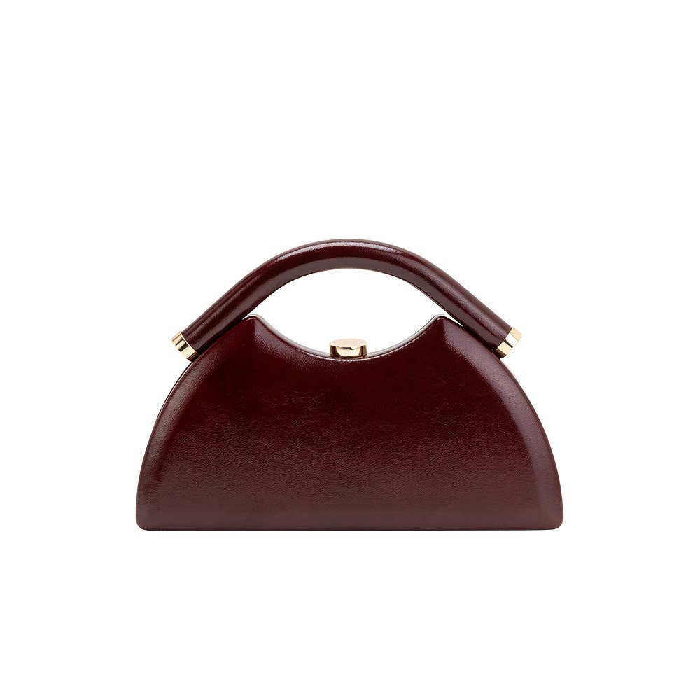 Roz Red Vegan Leather Top Handle Bag Pre-Order 10/25