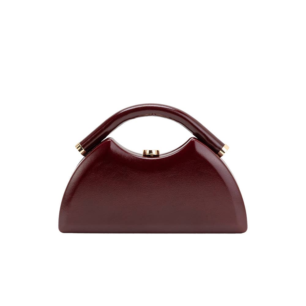Roz Red Vegan Leather Top Handle Bag Pre-Order 10/25