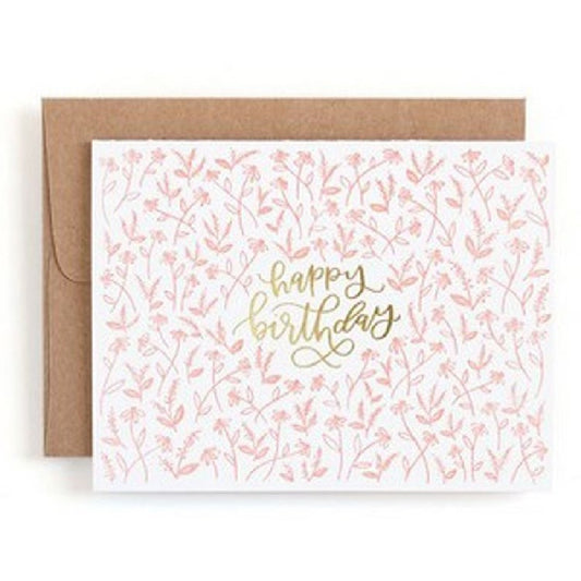 Tiny Floral Birthday Letterpress Card