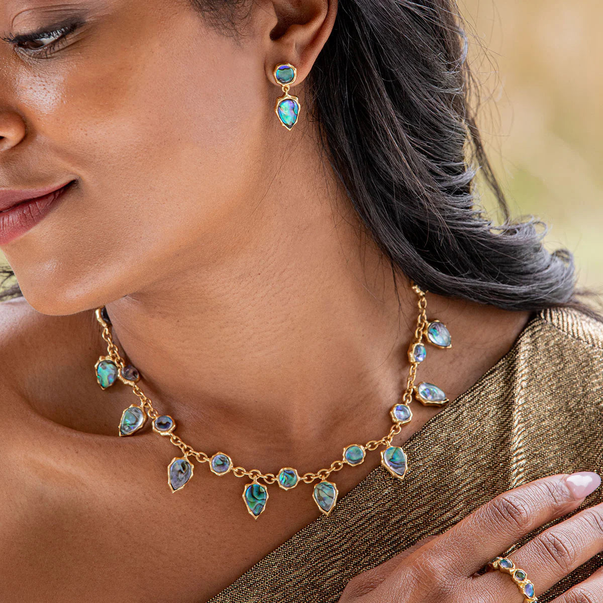 Aurora Necklace, Abalone