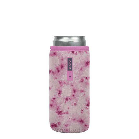 CanSok - Pink Splash Tie Dye: 12oz Slim Can