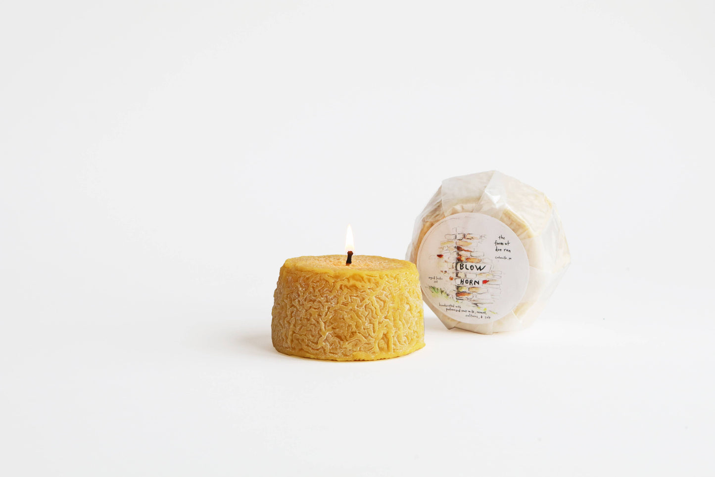 Blow Horn Cheese Beeswax Candle