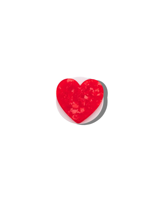 Hand-painted Heart Grip Charm | Eco-Friendly: Red