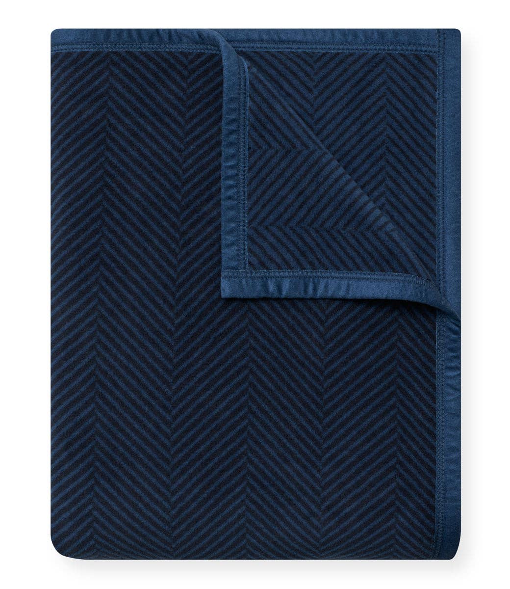 Harborview Herringbone Deep Sea Blanket: Original