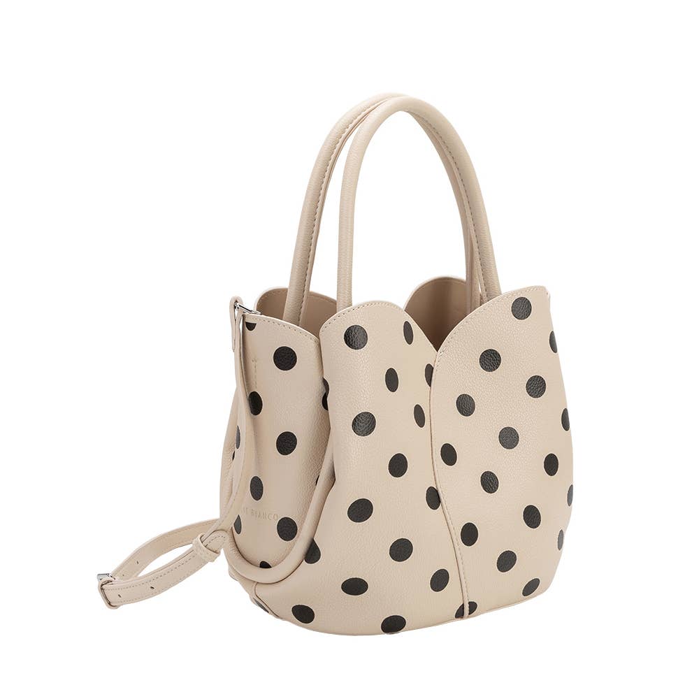 Tulip Cream Recycled Vegan Polka Dot Top Handle Bag