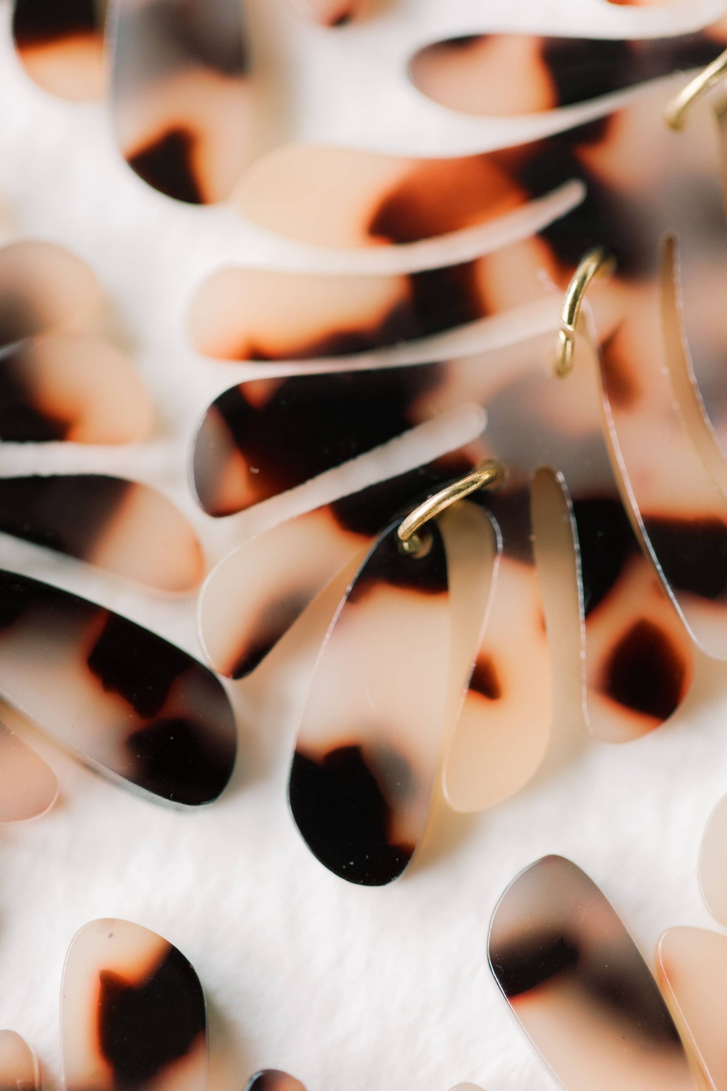 Blonde Petite Palm Drop Statement Earrings