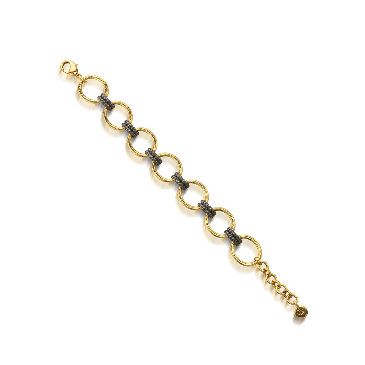 Cleopatra Grande Link Bracelet, 7"+1.5" - Gold/Midnight