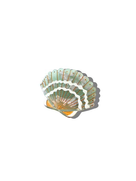 Hand-painted Seashell Claw Hair Clip | Eco-Friendly: Blue