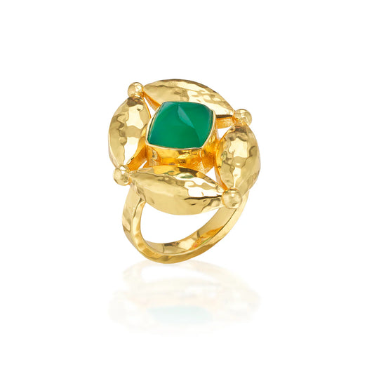 Mystic Eye Ring, Size 8 - Green Onyx