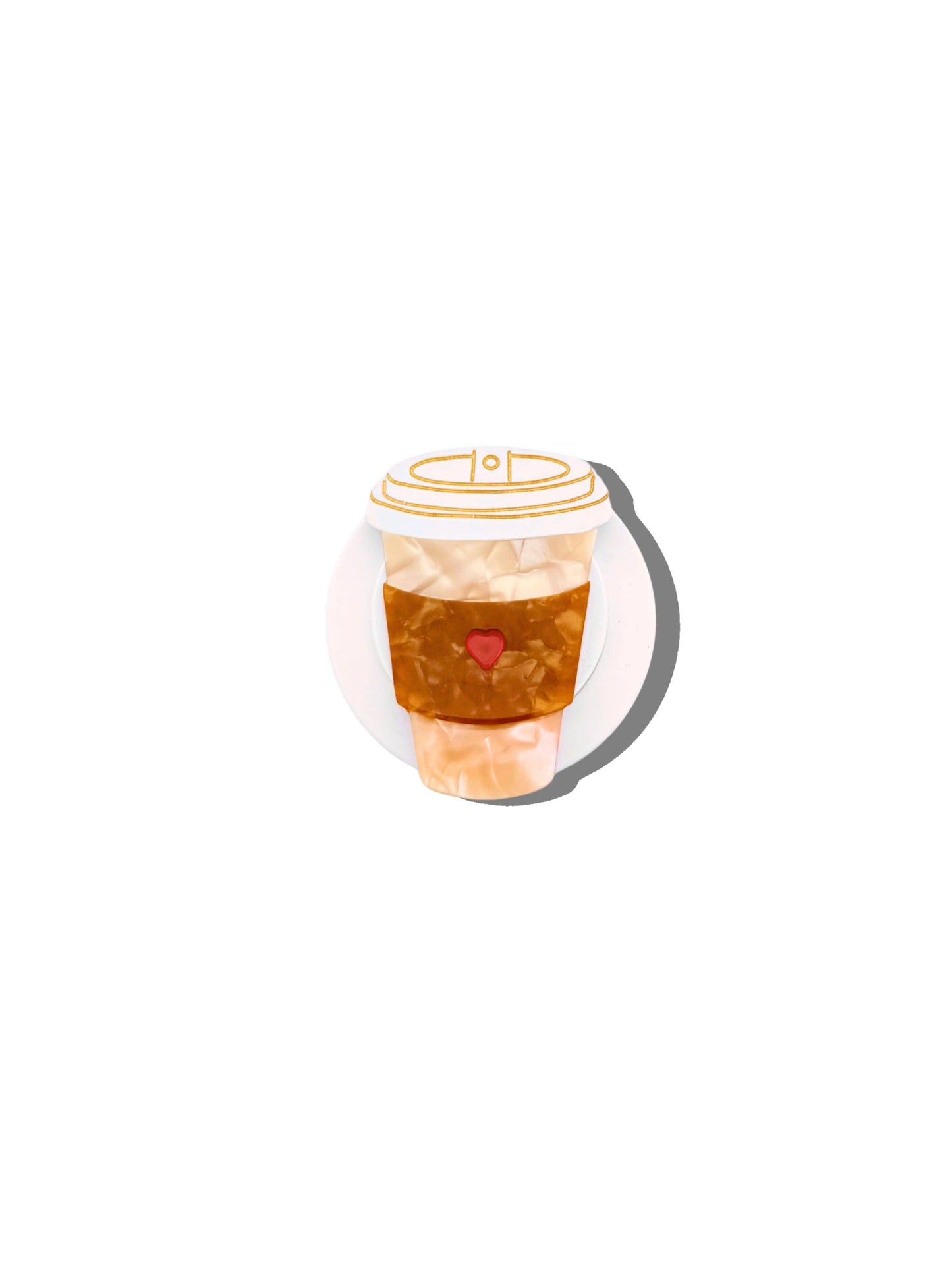 Hand-painted Coffee Cup Grip Charm | Eco-Friendly