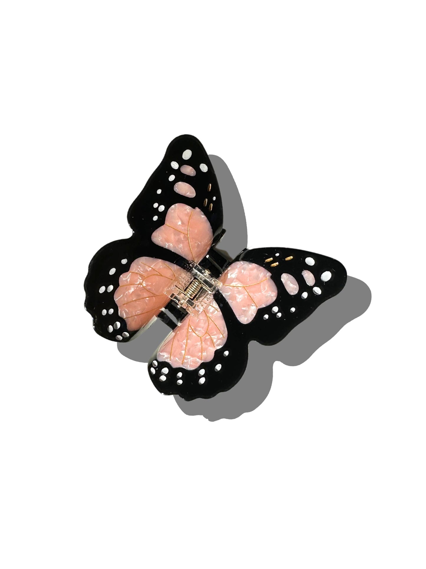 Hand-painted Monarch Butterfly Claw Hair Clip | Eco-Friendly: White