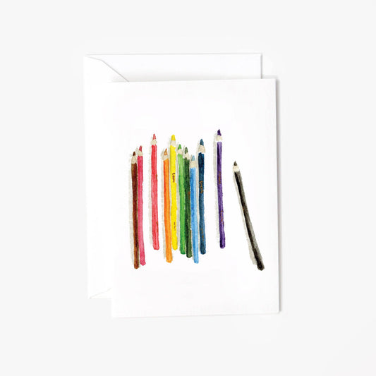 Colored pencils mini notecard