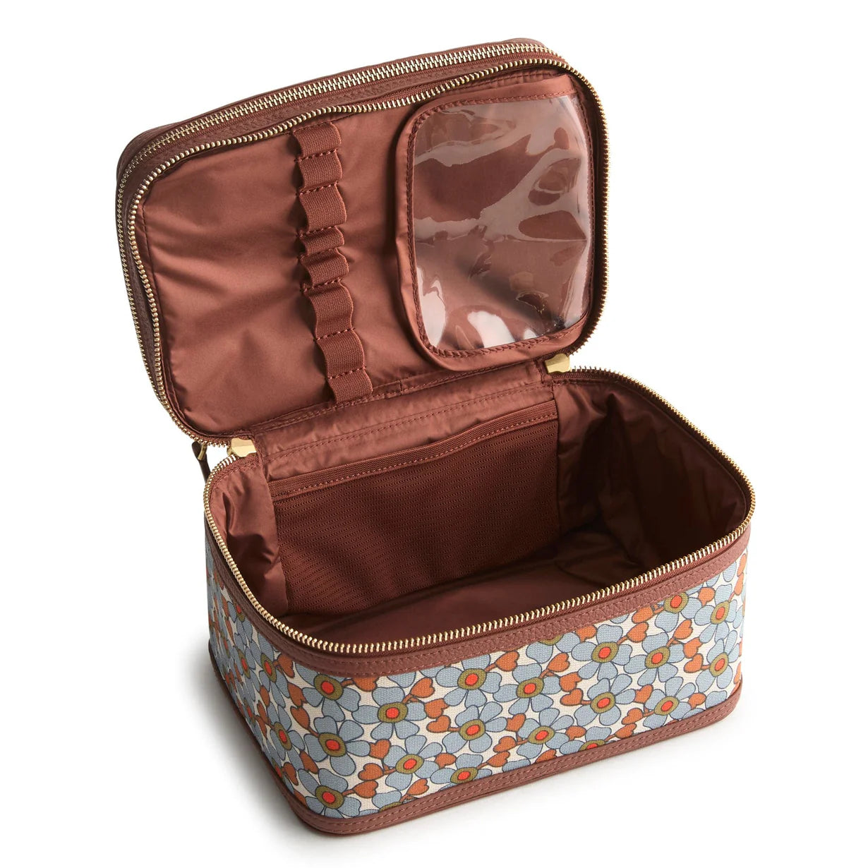 Cosmetic Case Bag- Dusk Garden Pinwheel in Oxford Canvas