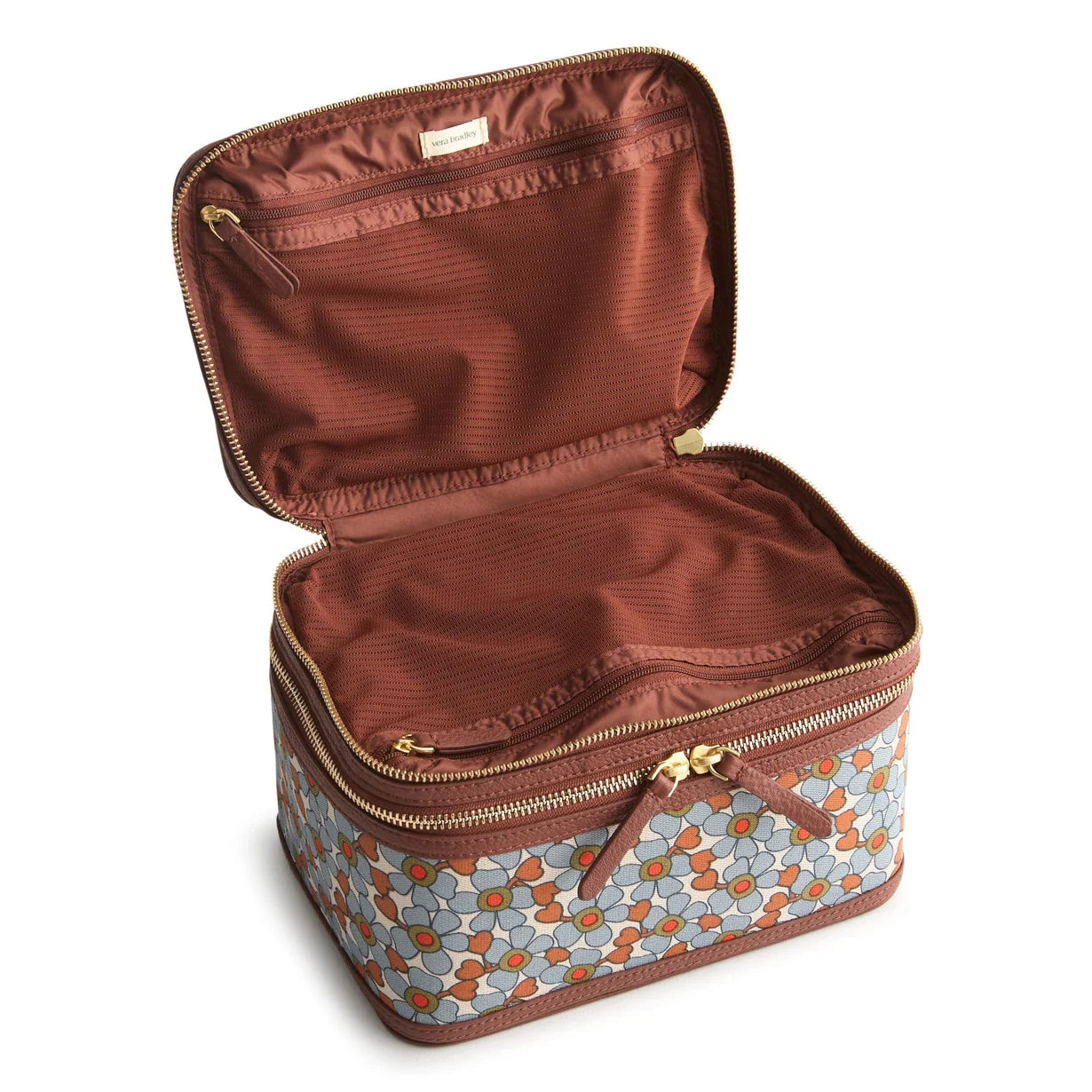 Cosmetic Case Bag- Dusk Garden Pinwheel in Oxford Canvas