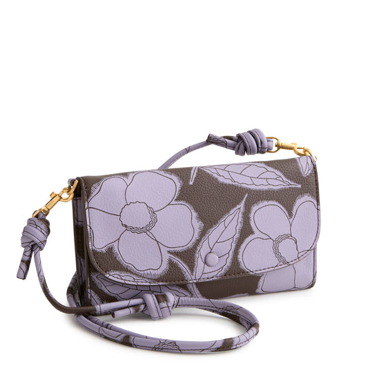 Wildwood Wallet Crossbody : Applique Floral Coffee