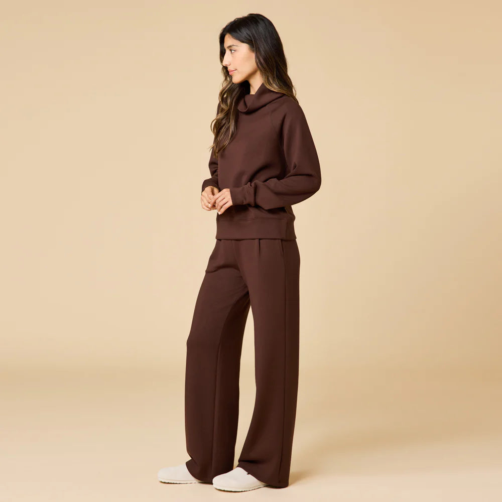 DreamTech Mock Neck with Pleated Pant- Espresso