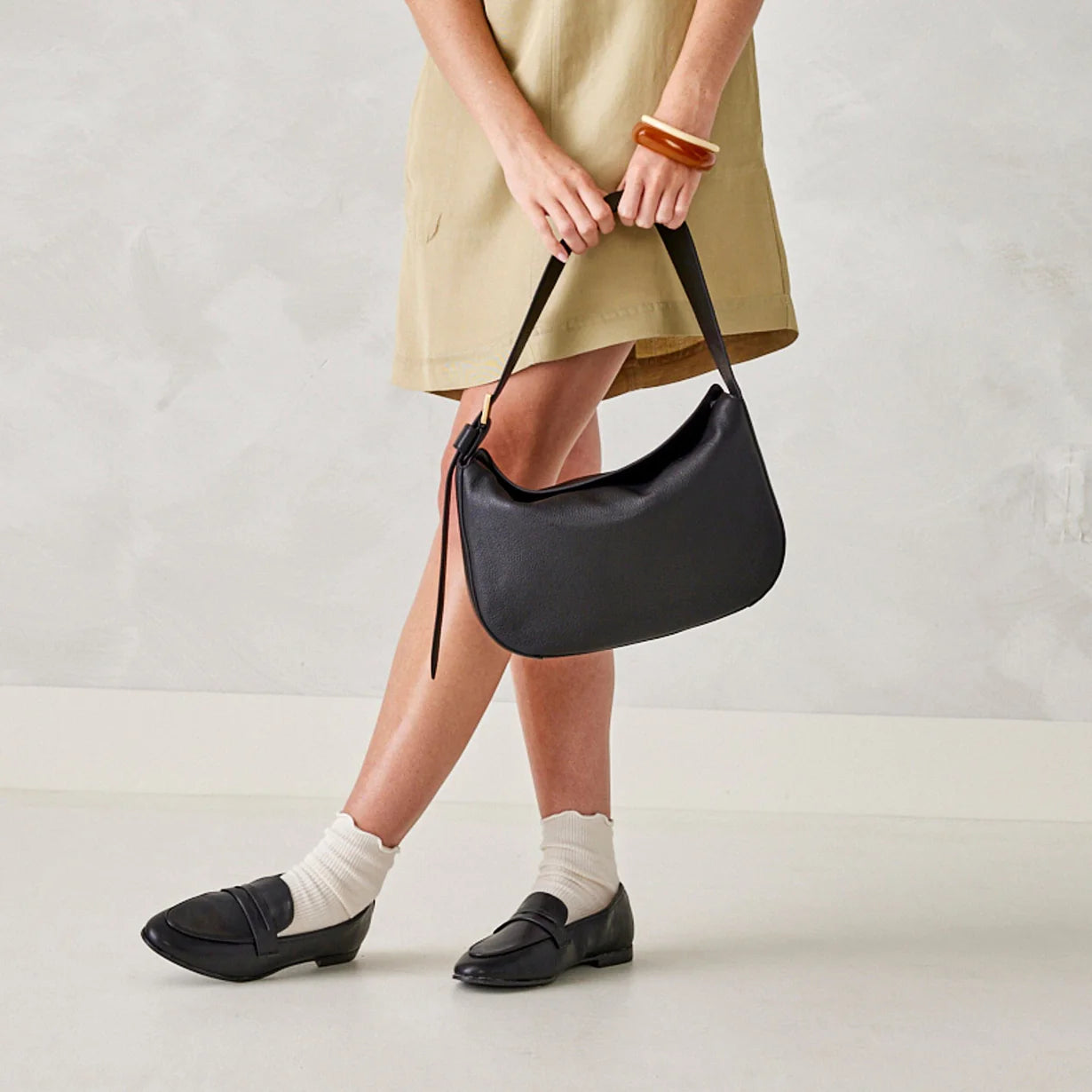 Tifton Shoulder Bag- Moonless Night in Leather