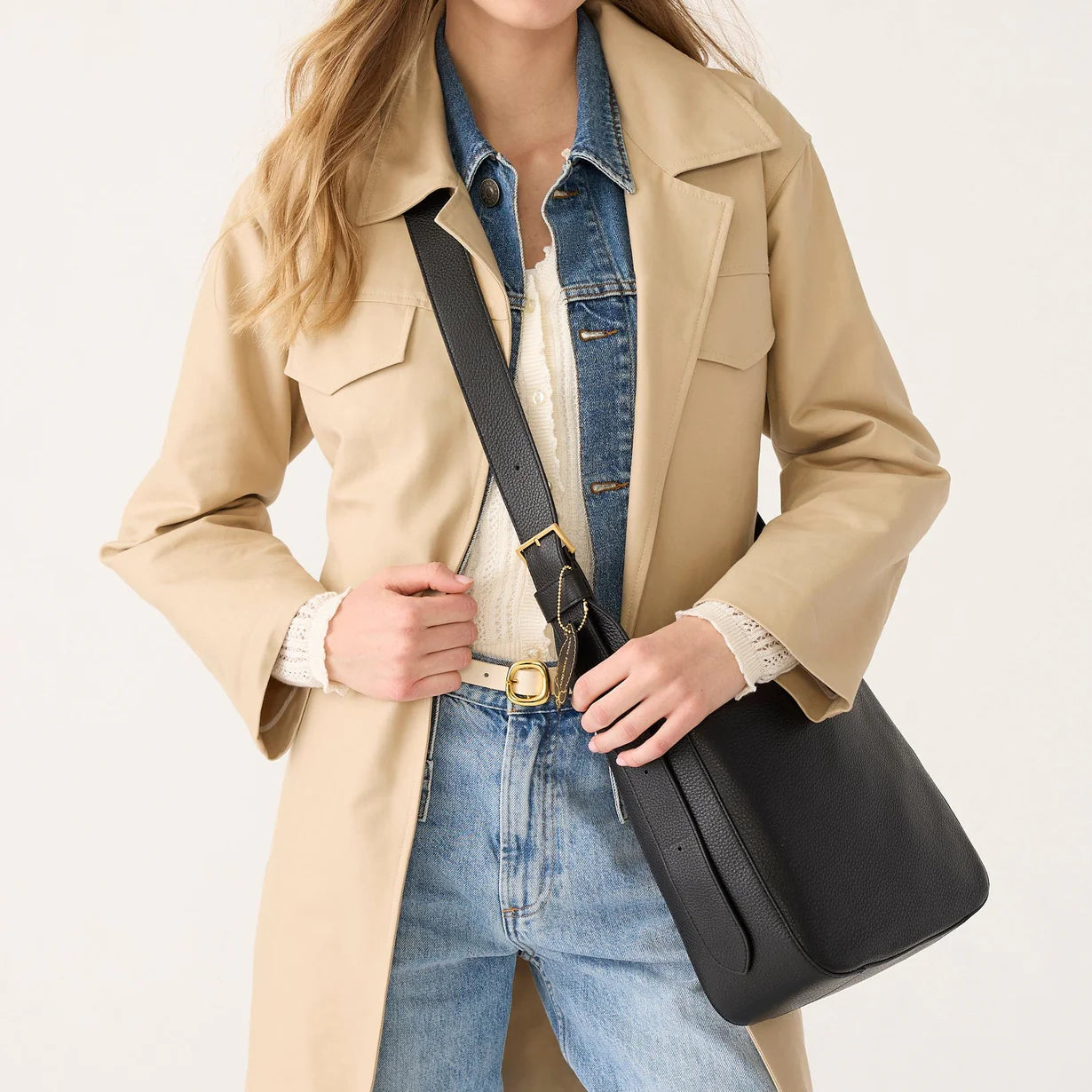 Medium Tifton Crossbody- Moonless Night in Leather