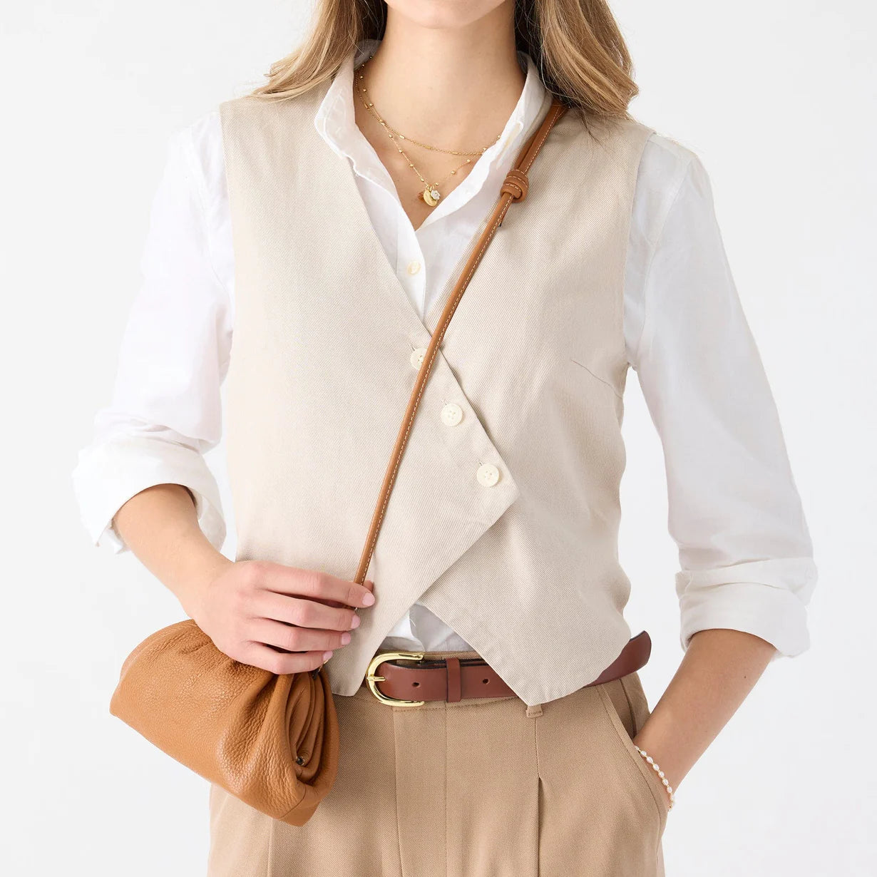 Small Taber Crossbody: Roasted Pecan in Leather
