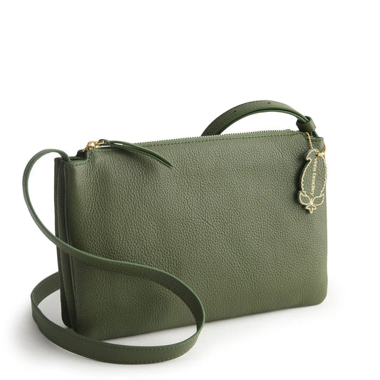 Foxbury Crossbody-  Bronze Green in Leather