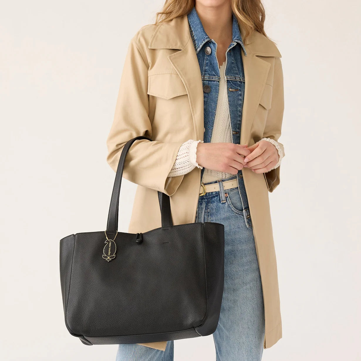 Small Hathaway Tote Bag-Moonless Night in Leather