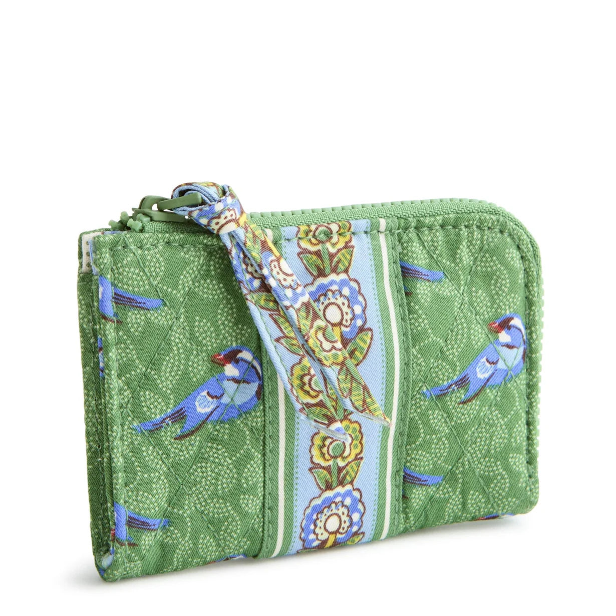 Zip Card Pouch-Green birds