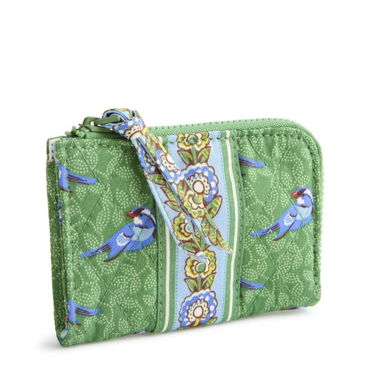 Zip Card Pouch-Green birds