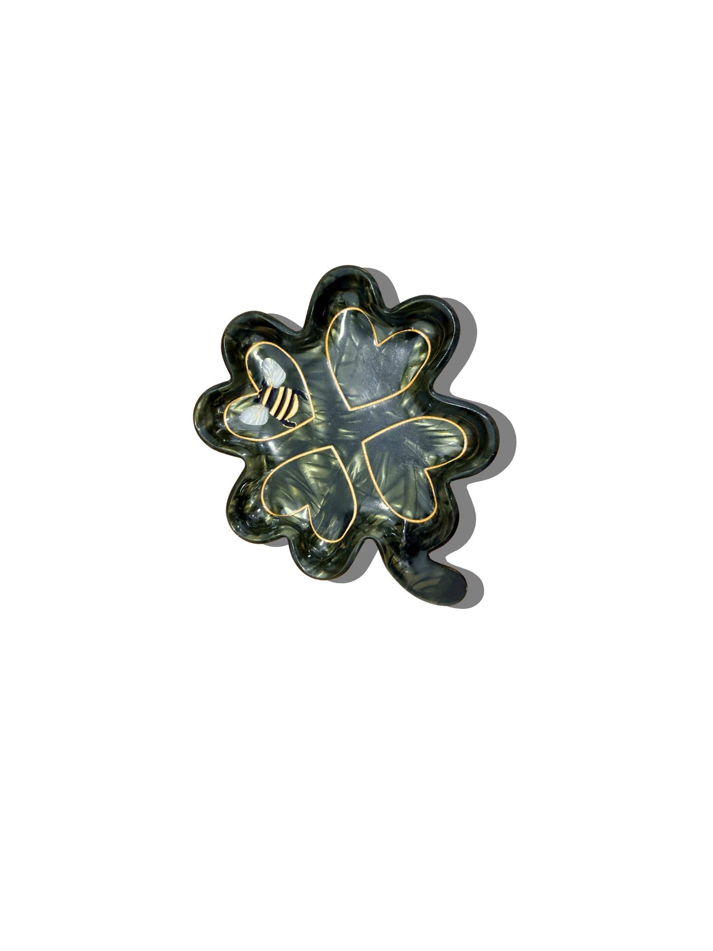 Hand-painted Clover Trinket Tray