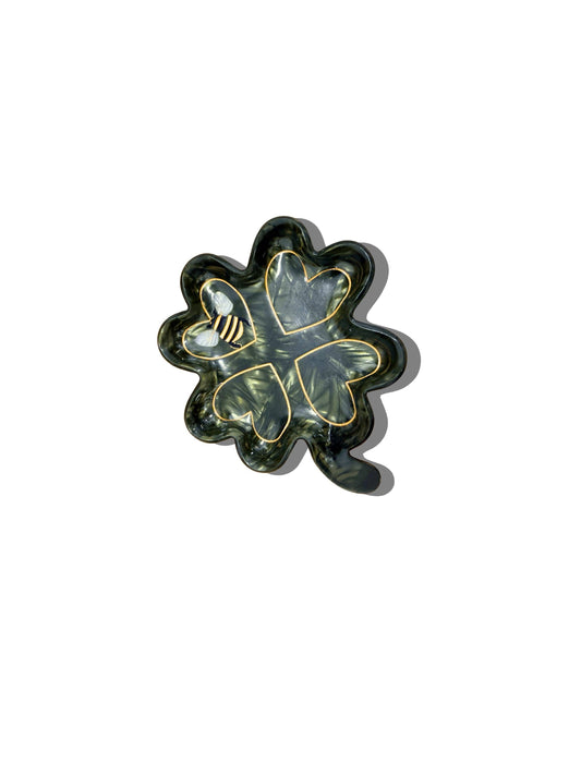 Hand-painted Clover Trinket Tray
