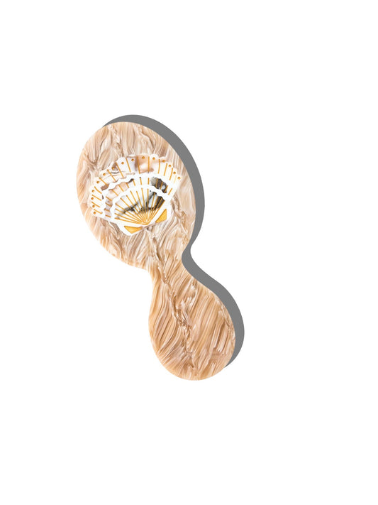 Hand-painted Seashell Handbag Hero Brush | Eco-Friendly