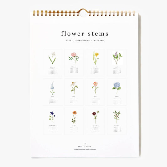 2026 flower stems calendar