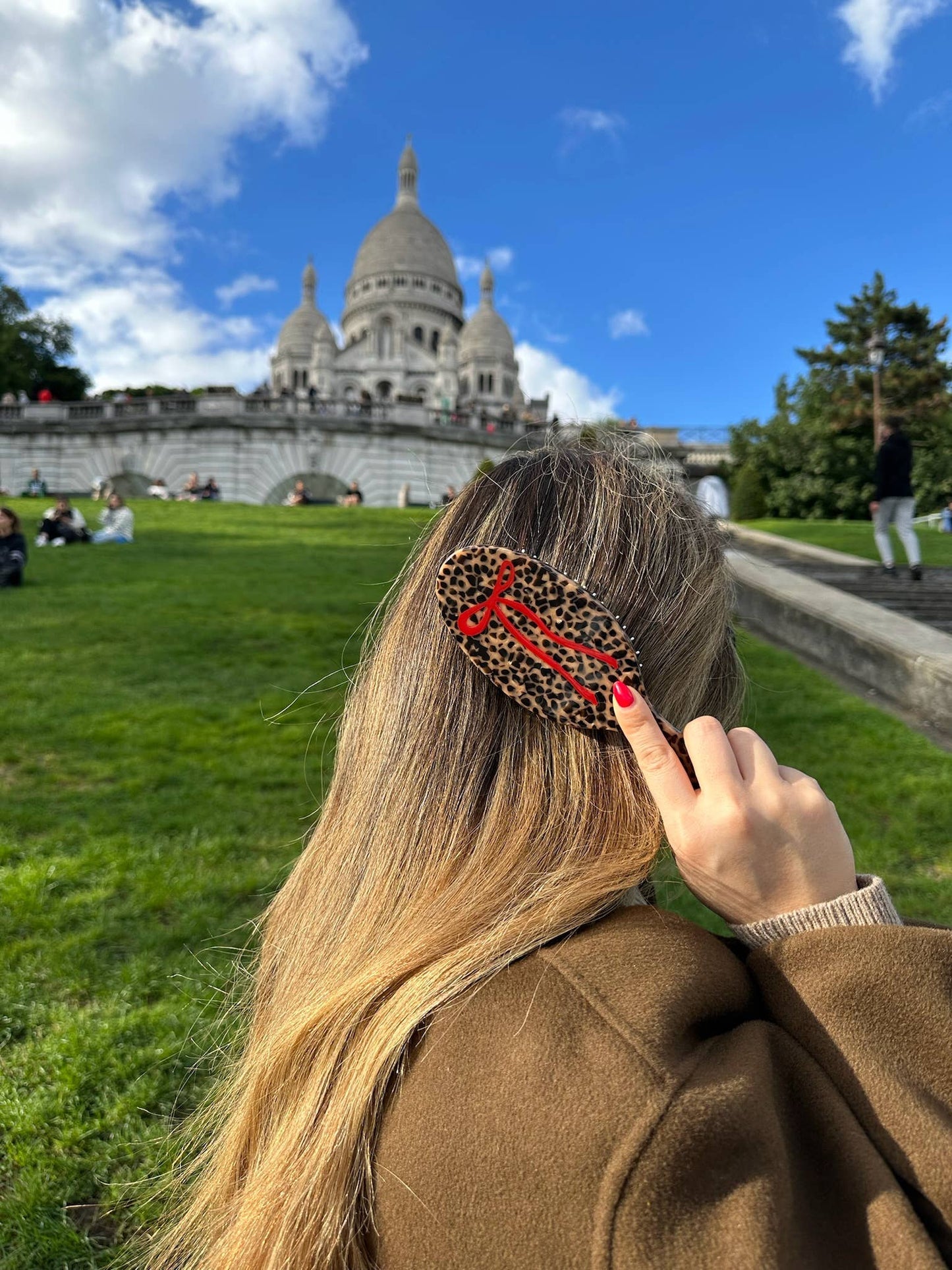 Hand-painted Leopard Bow Acetate 2-1 Daily Hair Brush